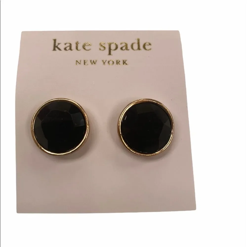 Kate Spade Black Faceted Studs